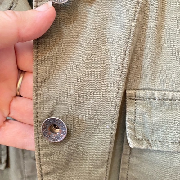 Lucky Brand 90s Y2K Embroidered Military Khaki Army Green Shirt Jacket Retro - Picture 15 of 15